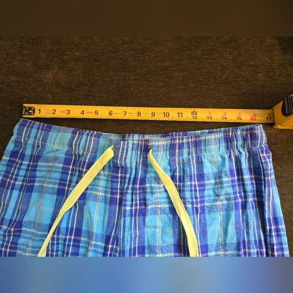 XL Sleep & Co Plaid Blue Pajama Pants with Yellow Drawstring - Picture 2 of 6